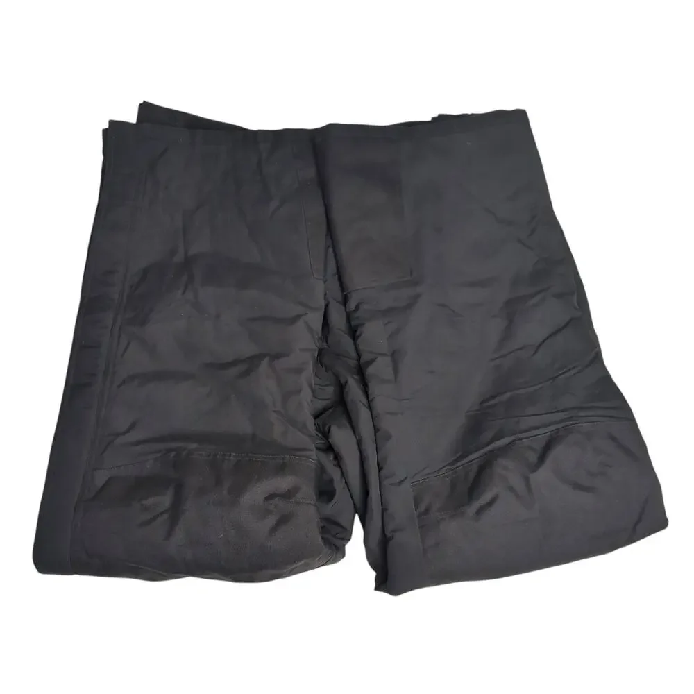 Men's Slalom Black Nylon Lined Insulated Ski Snow Pants XL Adjustable Waist